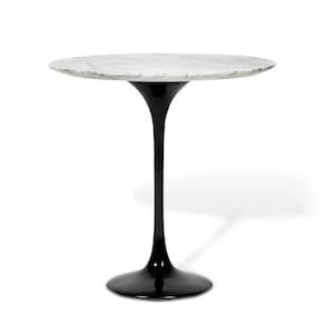 Mesa Saarinen Lateral Carrara 42cm - Base Preta