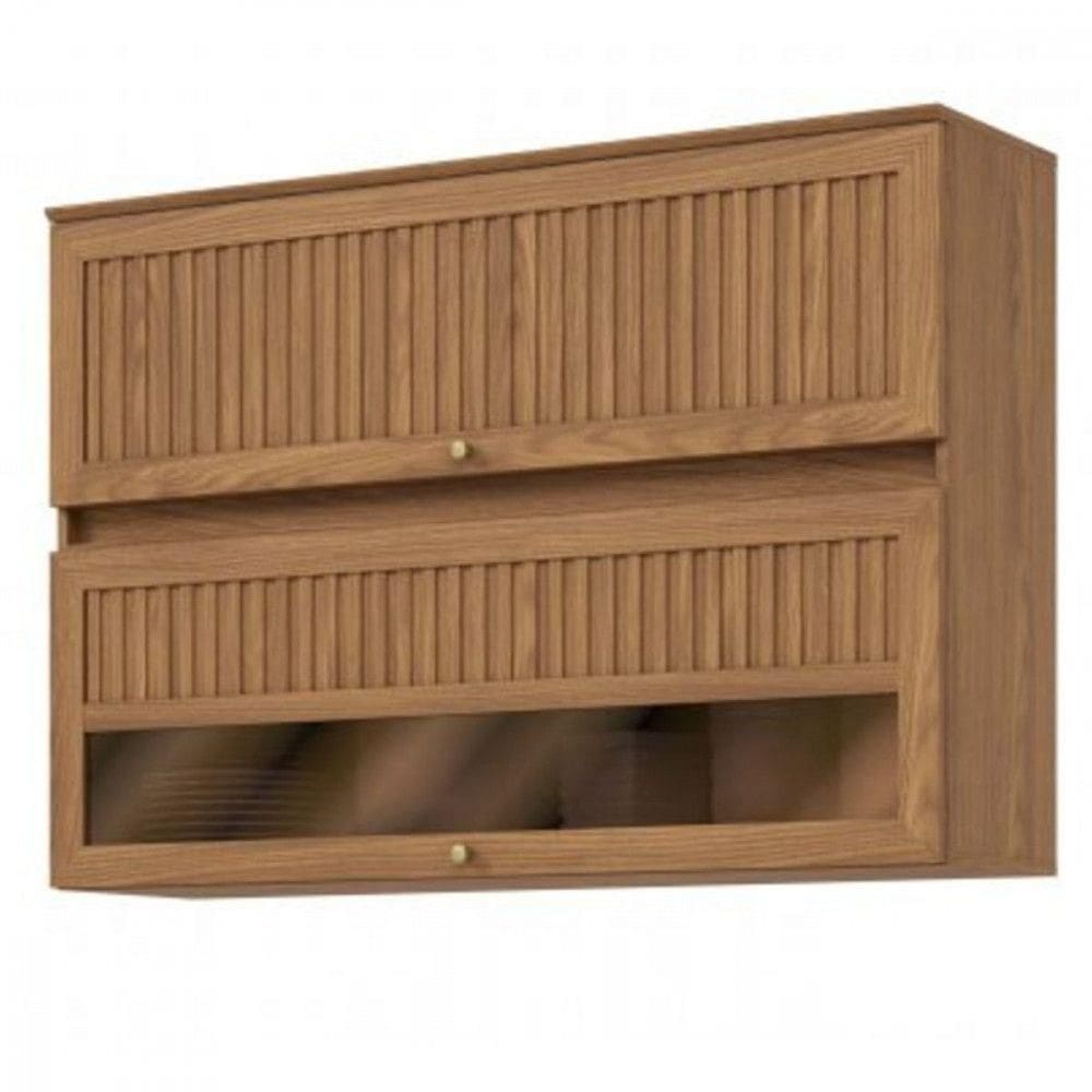 Armário Aéreo 2 Portas Basculantes 1.20cm Requinte Henn Nature
