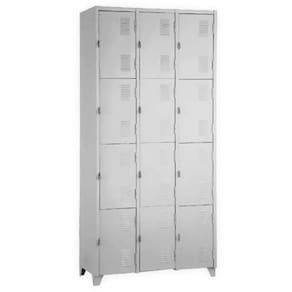 Armário Roupeiro De Aço Vestiário Academia 12 Portas Locker Cinza