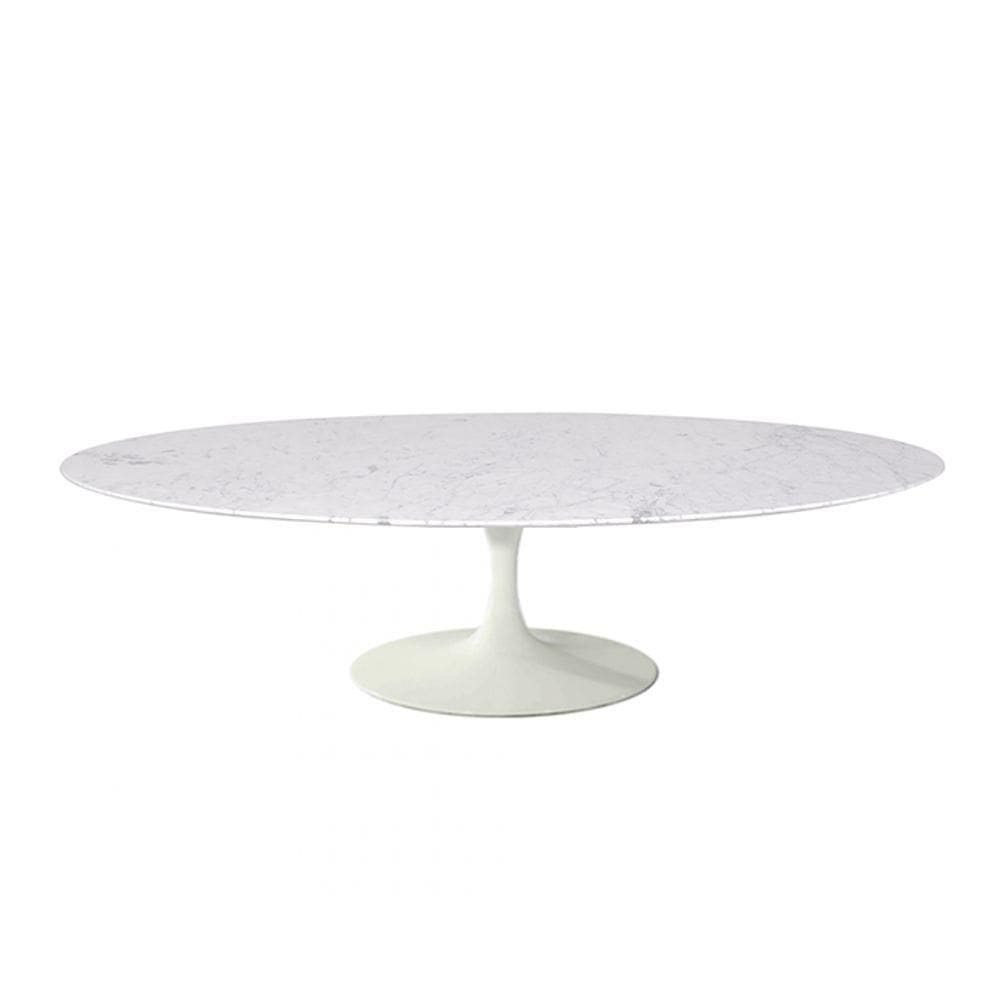 Mesa De Centro Saarinen 46cm Oval Carrara 120x80cm - Base Branca