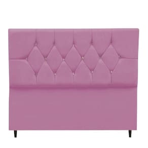 Cabeceira Estofada Cama Box King 195 Cm Geovana Suede Rosa