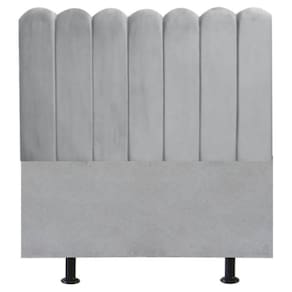 Cabeceira Nuvem Cama Casal 140 Cm Alanis Suede Cinza Claro