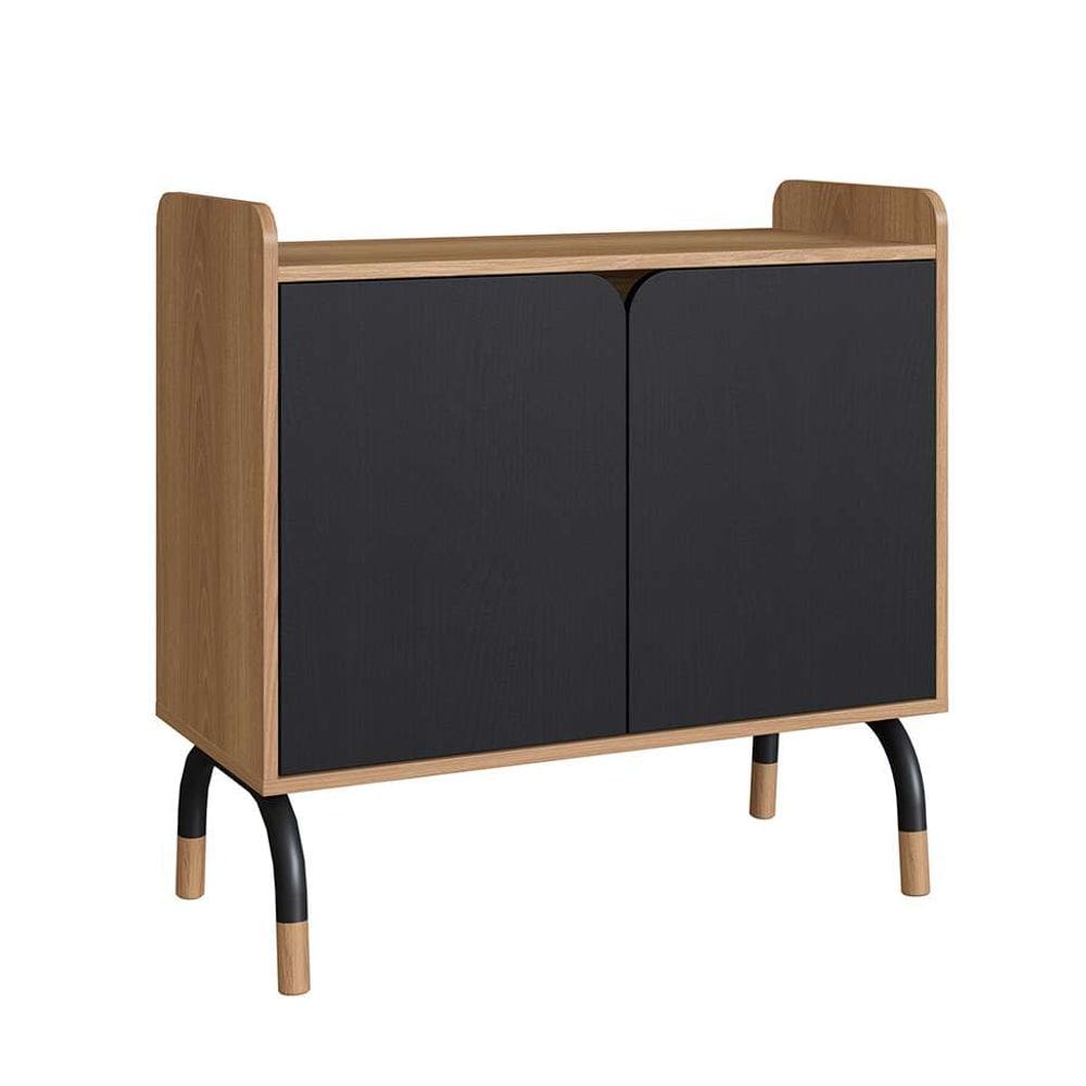 armário de escritório flexus 2 pt hanover e preto
