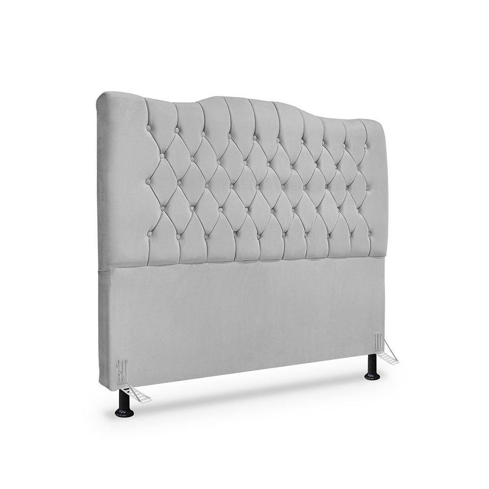 Cabeceira De Cama Box Casal 140cm Dunas - Veludo Cinza