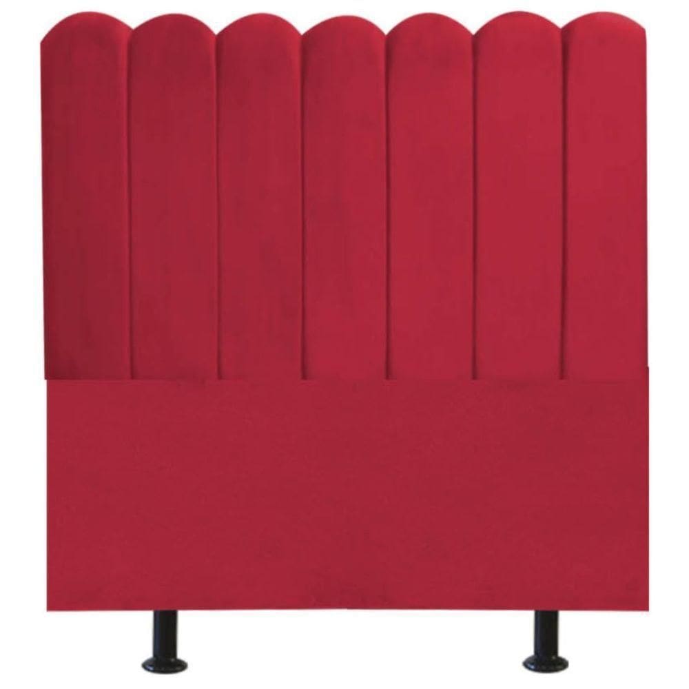Cabeceira Nuvem Cama Box Casal 140 Cm Alanis Suede Vermelho
