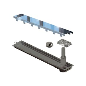 Ralo Linear Elleve Versatile 4256 50Cm Saída Na Extremidade Com Tampa Polida