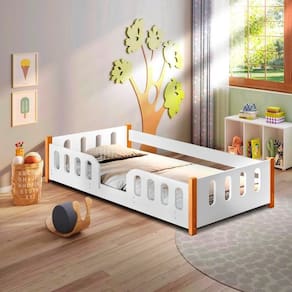 Cama De Bebê Com Colchão Infantil Ortobom Grades De Proteção Branco Melin Shop Jm