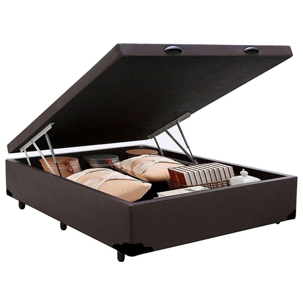 Cama Box Baú Casal Sintético Sereneprime Marrom 138x188x44