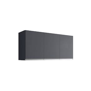 Armário Aéreo Para Cozinha Andréia 120 Cm Com 3 Portas Cinza Fosco