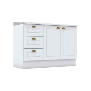 Balcão De Cozinha Americana P/ Pia 3 Gavetas E 2 Portas C/tampo 120cm Branco - Henn