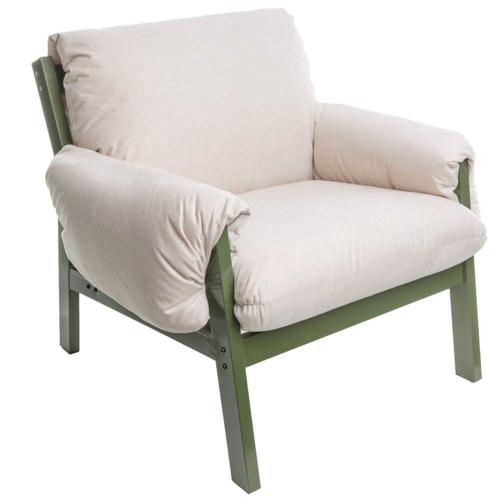Poltrona Soft Harmonia Verde Oliva/ Areia