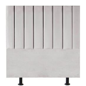 Cabeceira Estofada Cama Box Casal 140 Cm Mavie Veludo cinzaclaro