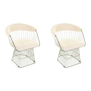 Conjunto com 2 Cadeiras para Sala de Estar Wp Verde Oliva/Bege