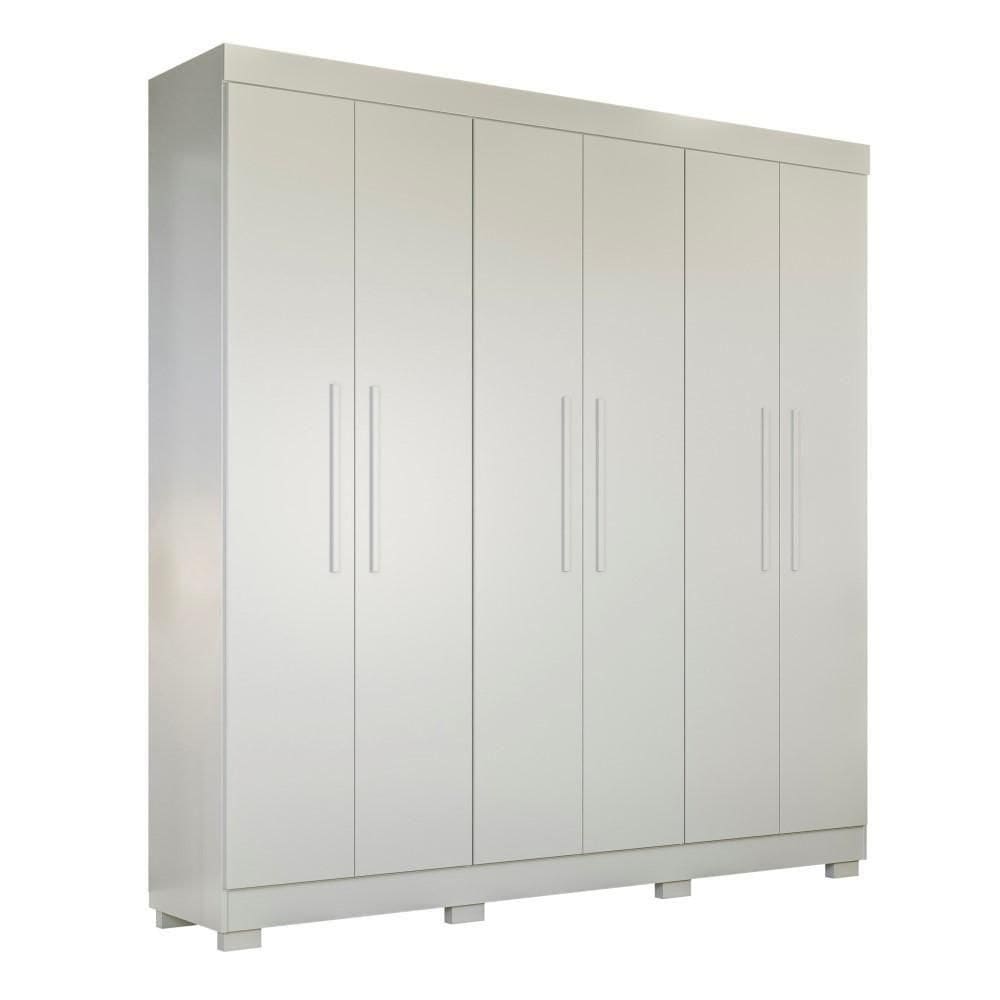 Guarda Roupa Roupeiro Flórida 6 Portas 4 Gavetas Tigus Baby Branco