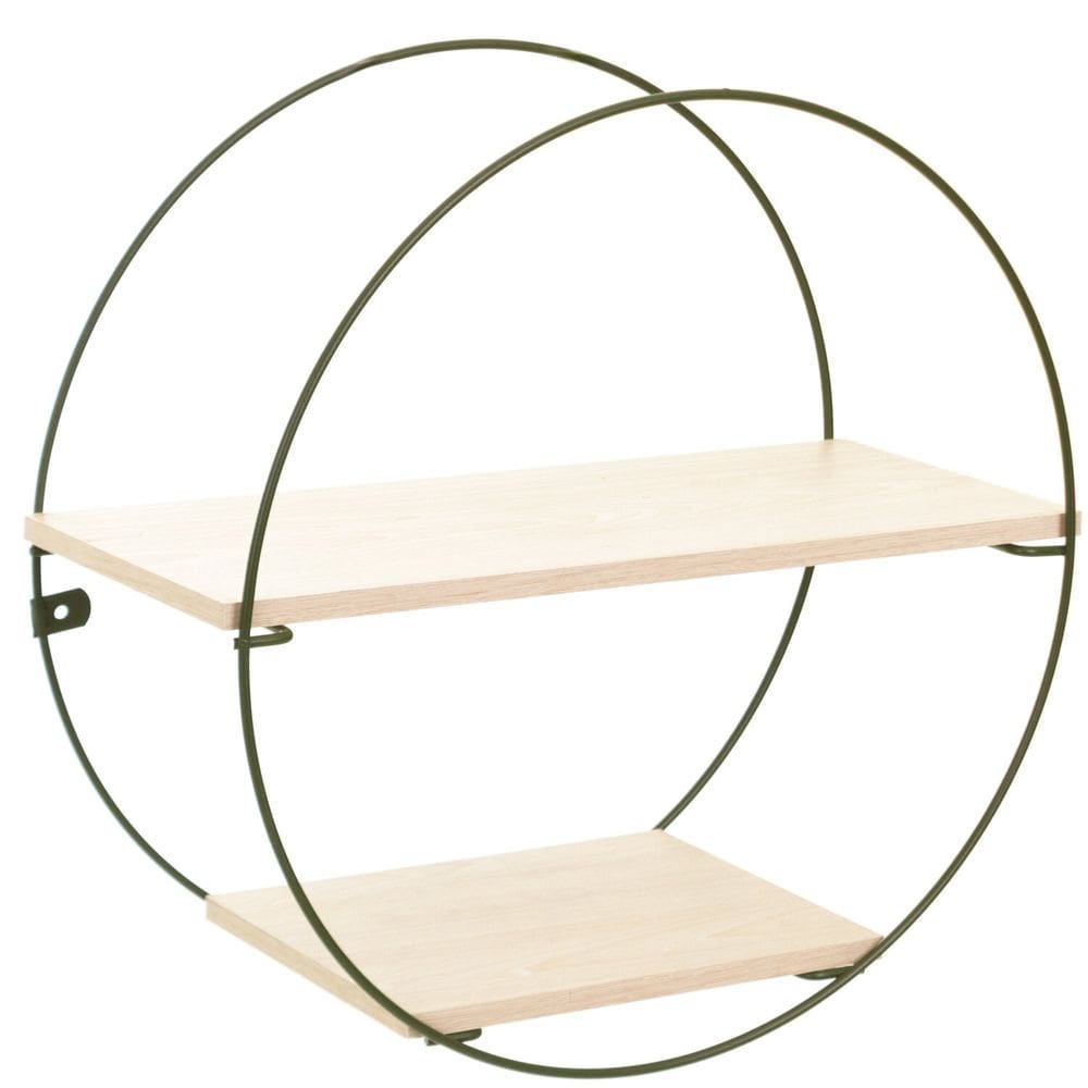 Prateleira Decorativa Geometrica Circular Verde/ Legno