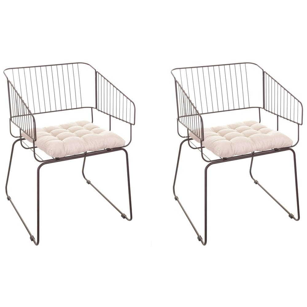 Conjunto com 2 Cadeiras para Sala de Estar Texas Bege