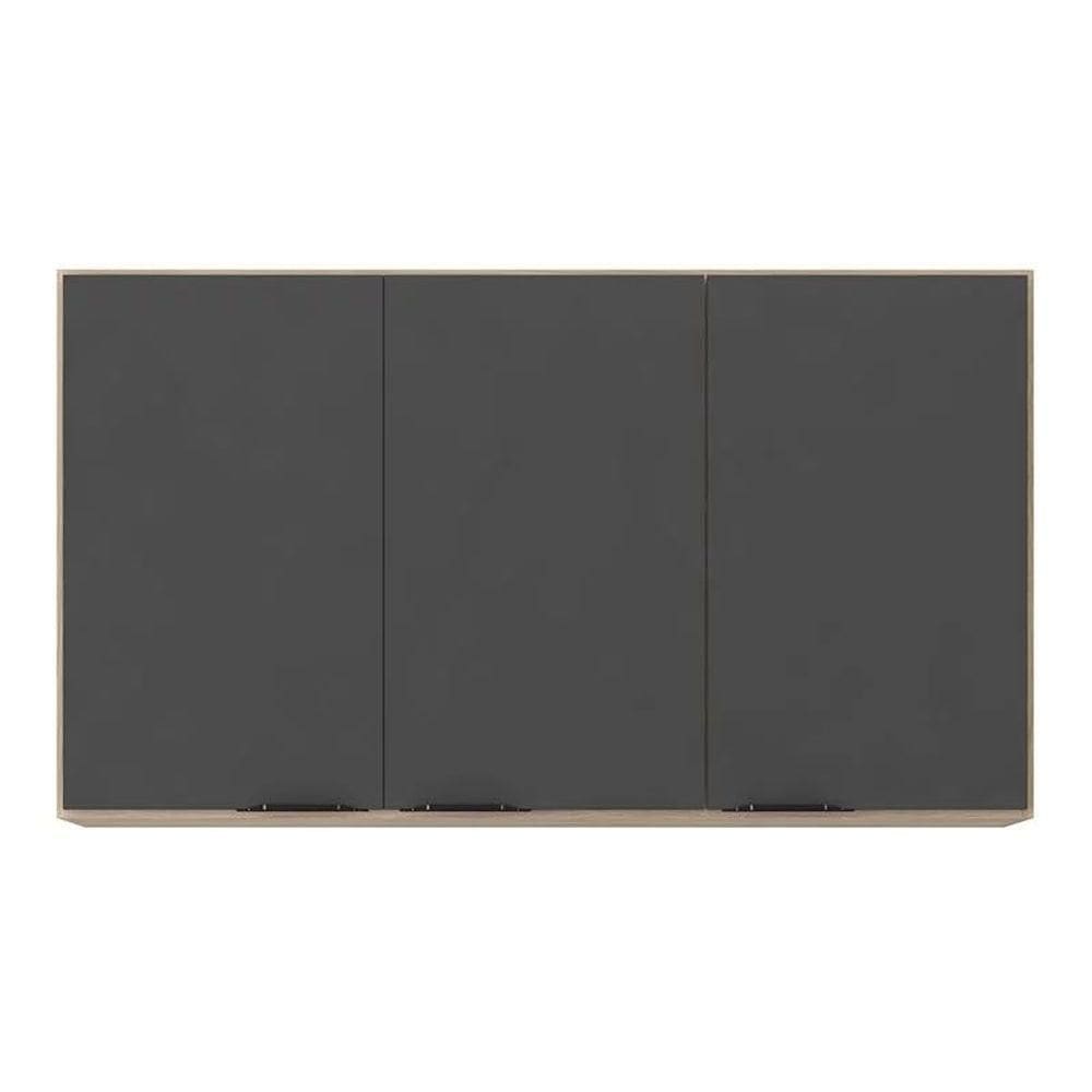 Armário Aéreo Firenze 120cm 3 Portas - Demóbile Cor Avena/grafito