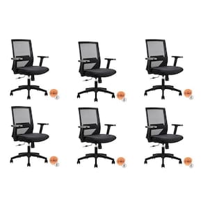 Conjunto 6 Cadeiras Diretor Chicago Office Nr17 Preto