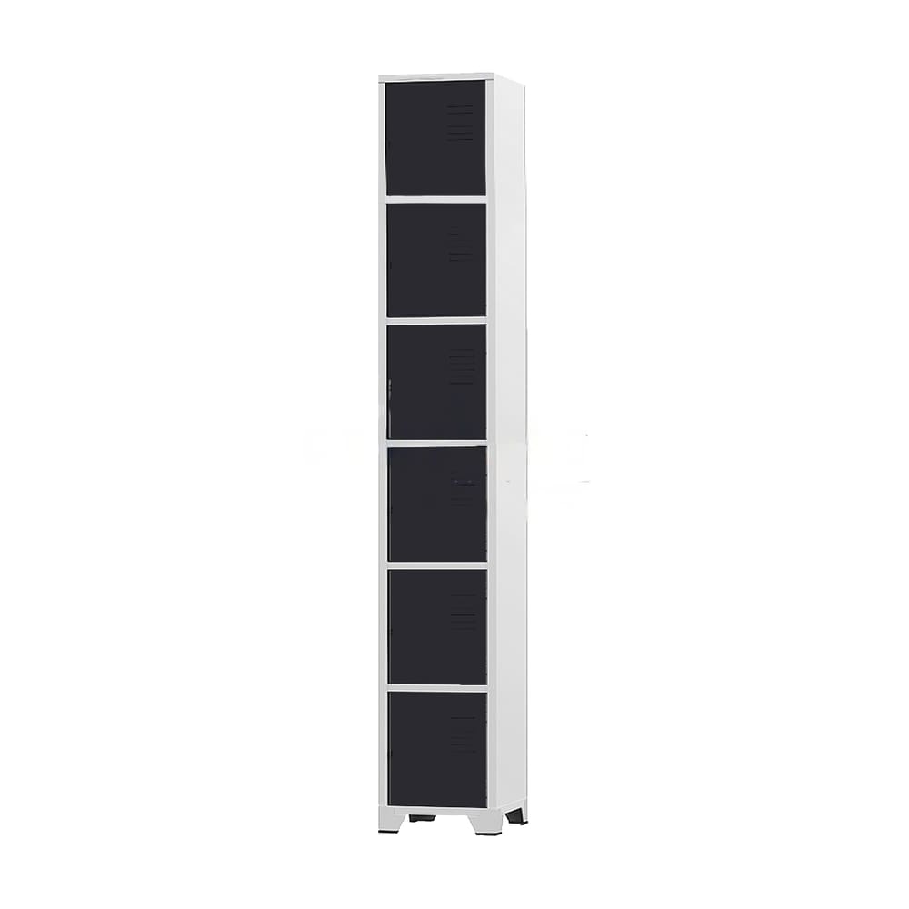 Armário Roupeiro De Aço 6 Portas Para Vestiário Academia Locker Preto com Chave