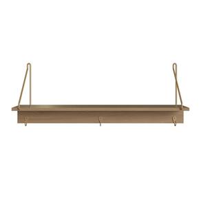 Prateleira Decorativa Multiuso com 3 Ganchos Hanover/Dourado