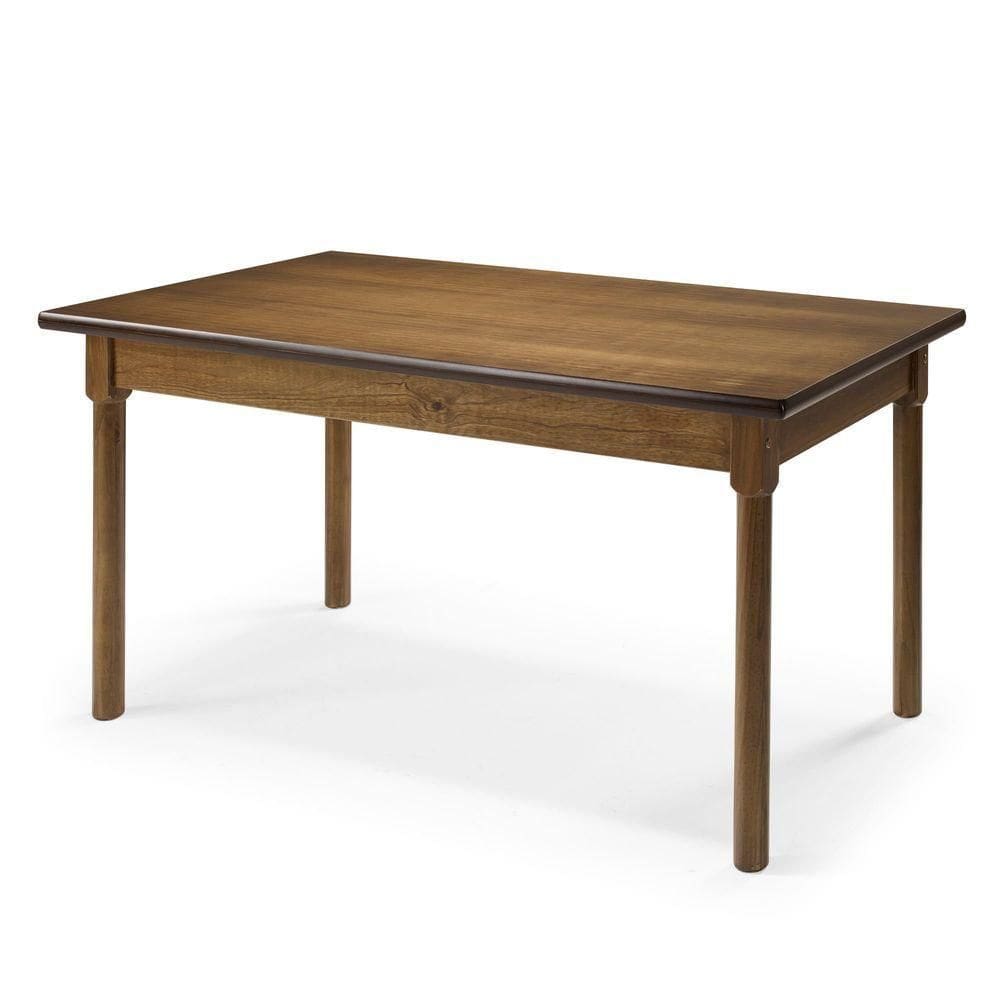 Mesa Retangular 6 Lugares Em Madeira Maciça Mv Outlet Castanho