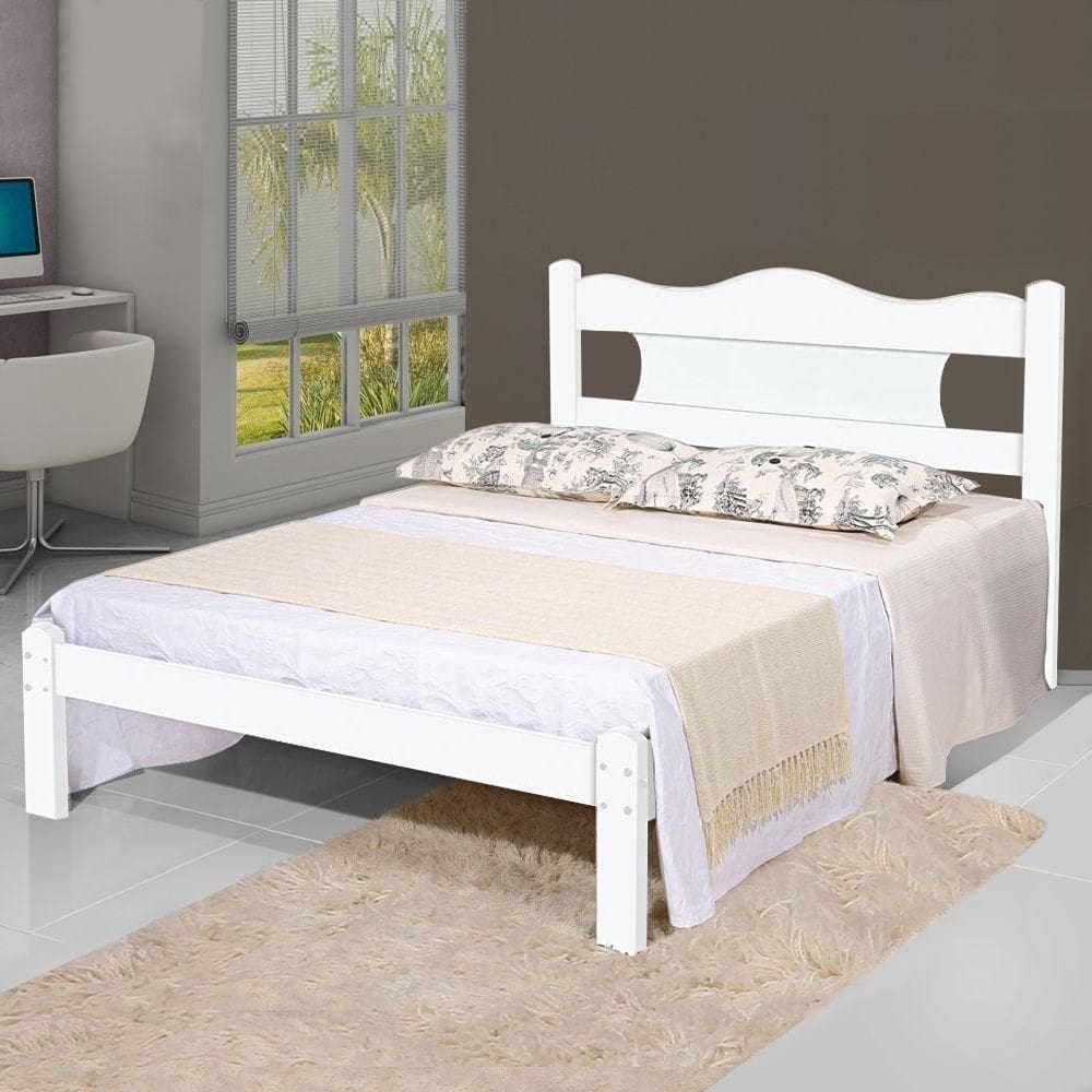 Cama Casal Munique Branco Gabrielli