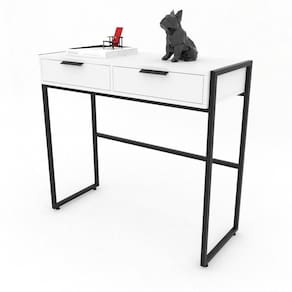 Aparador Industrial 2 Gavetas Metalon Preto Branco