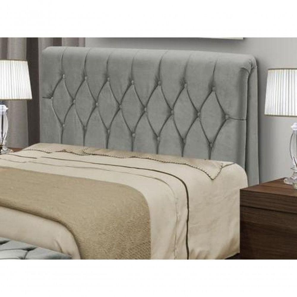 Cabeceira De Cama Box Solteiro 90 Cm Istambul Dobuê - Cinza