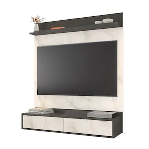 Painel Suspenso Para Tv Uruguai Grafite Perolizado/carrara - Fdecor