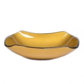 Cuba de Vidro Retangular Abaulada 45cm Real Dourado Real