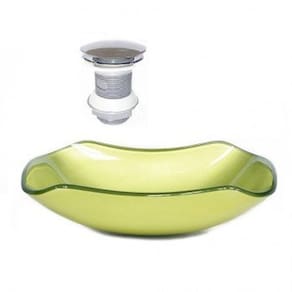 Cuba de Vidro Abaulada 45cm com Válvula Click Verde Oliva