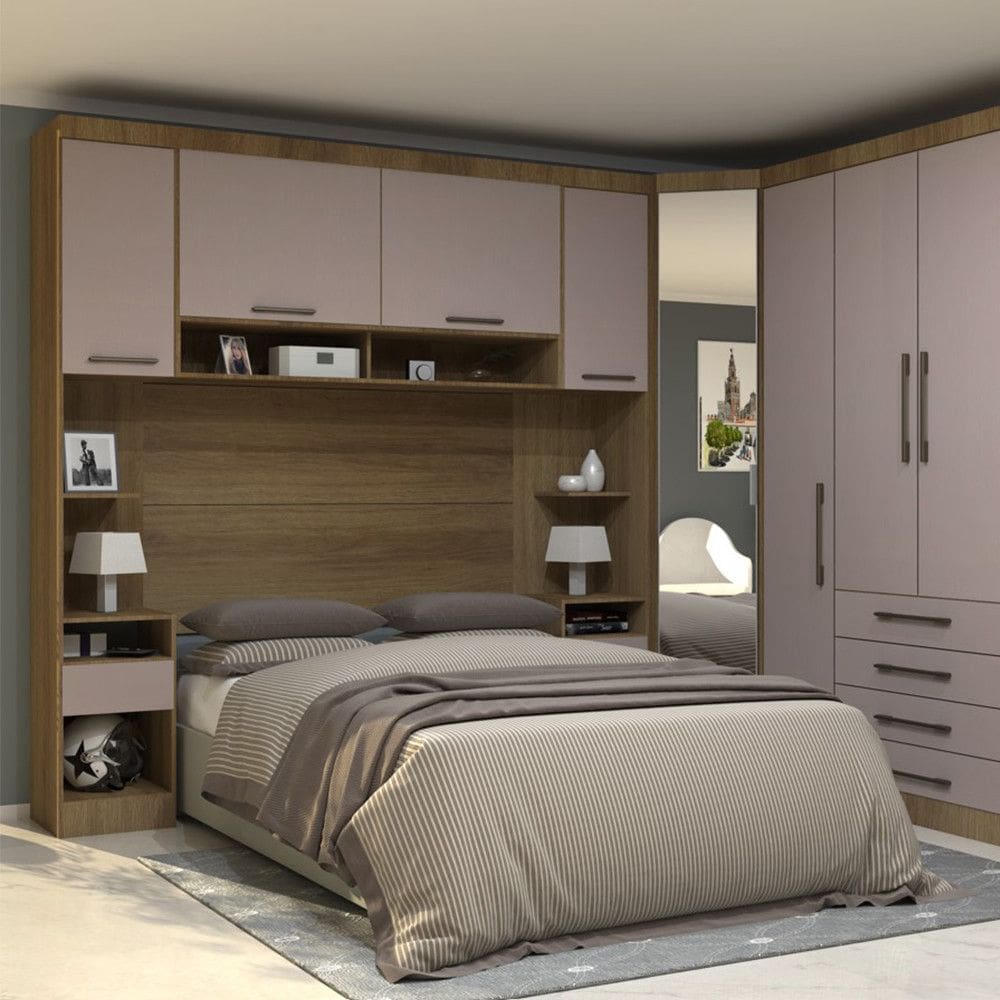 Conjunto Quarto Eucamoveis Paris 5 Peças 8 Portas 6 Gavetas