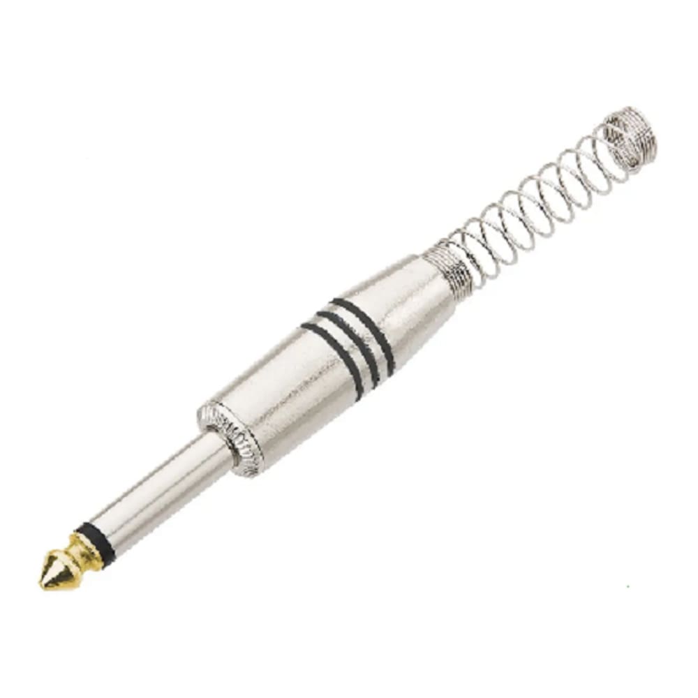 Plug P10 Mono C/mola Espiral Metal - Emb 06 Peças - Tebera