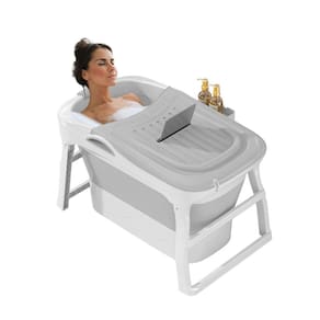 Banheira Ofurô Dobrável Portátil 210 Litros Adulto 112 Cm Vg+ Cinza