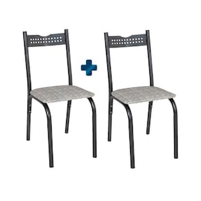 Kit Com 2 Cadeiras De Jantar Aço Preto Manteiga Ana Ciplafe
