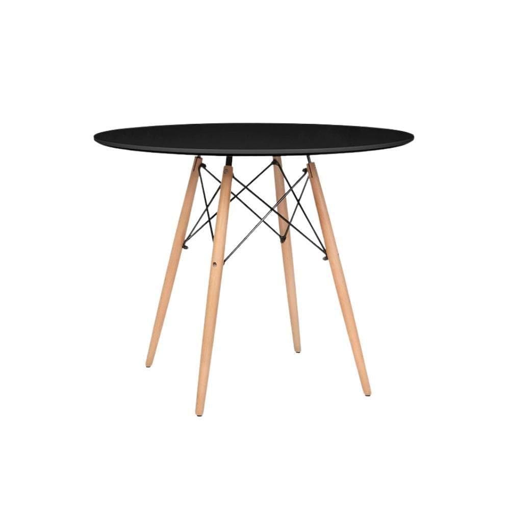 Mesa Mdf Redonda Eames Charles Eiffel - Black Black