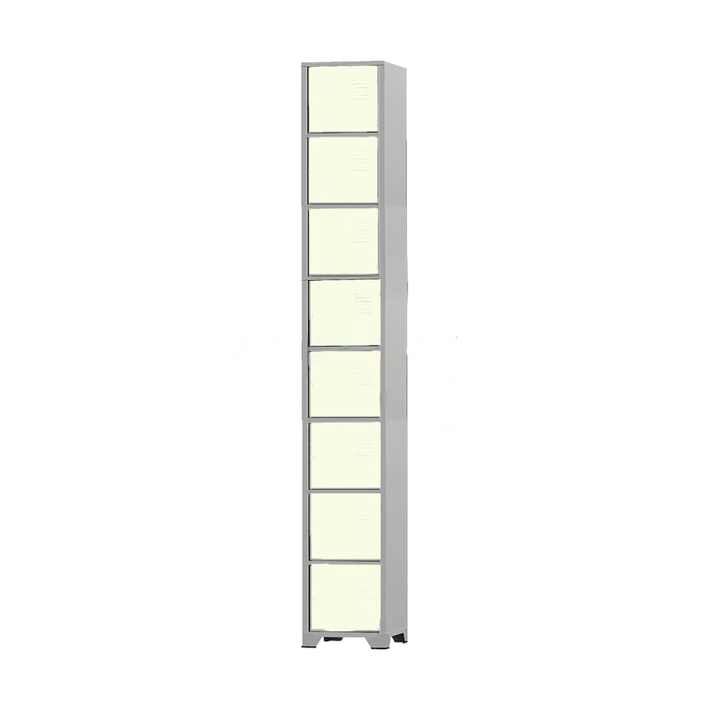 Armário Roupeiro De Aço 8 Portas Para Vestiário Academia Locker Branco com Chave