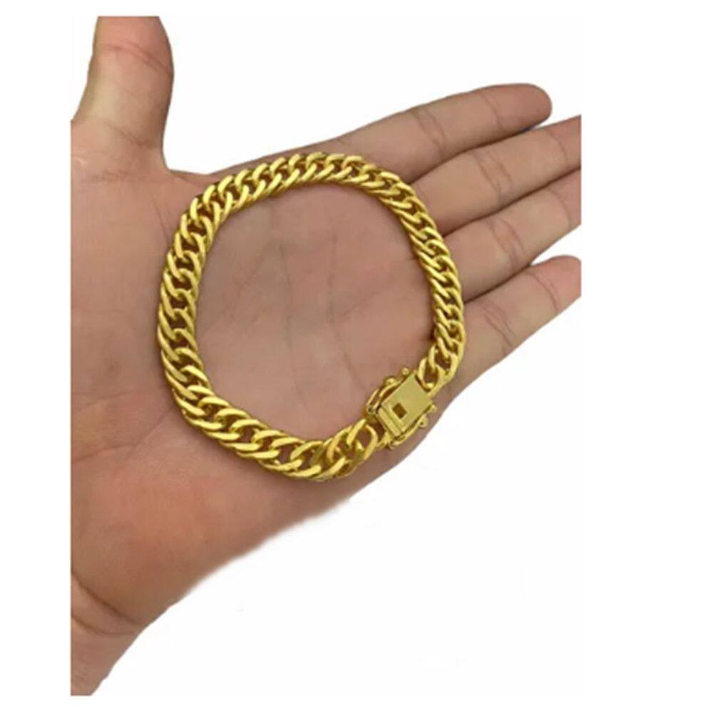 Pulseira 10 milímetros Banhado A Ouro Luxo
