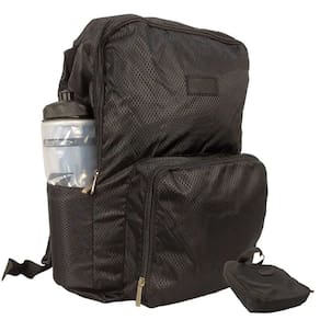 Mochila Escolar Viagem Bolsa Academia Unissex Dobrável Preto CBRN18246