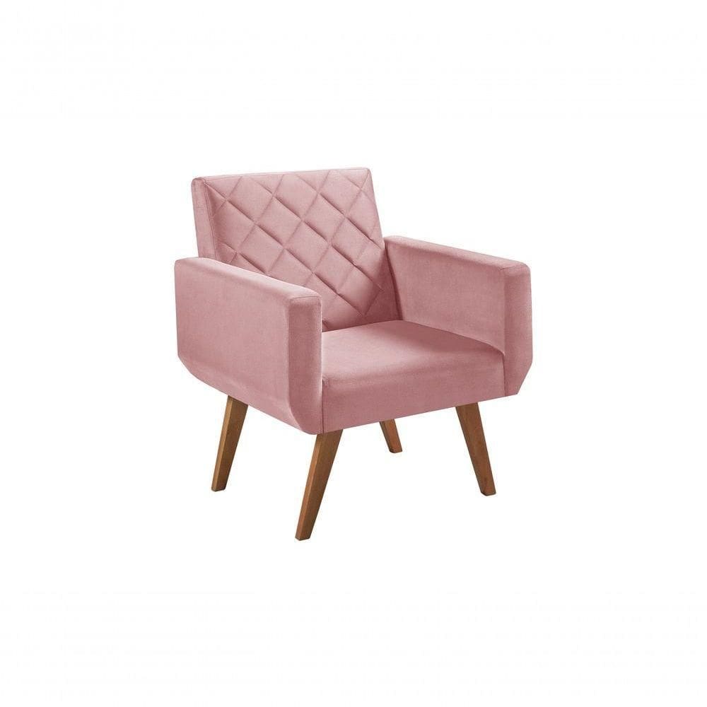 Poltrona 1 Lugar Braço Anabelle Unidecor Rosa