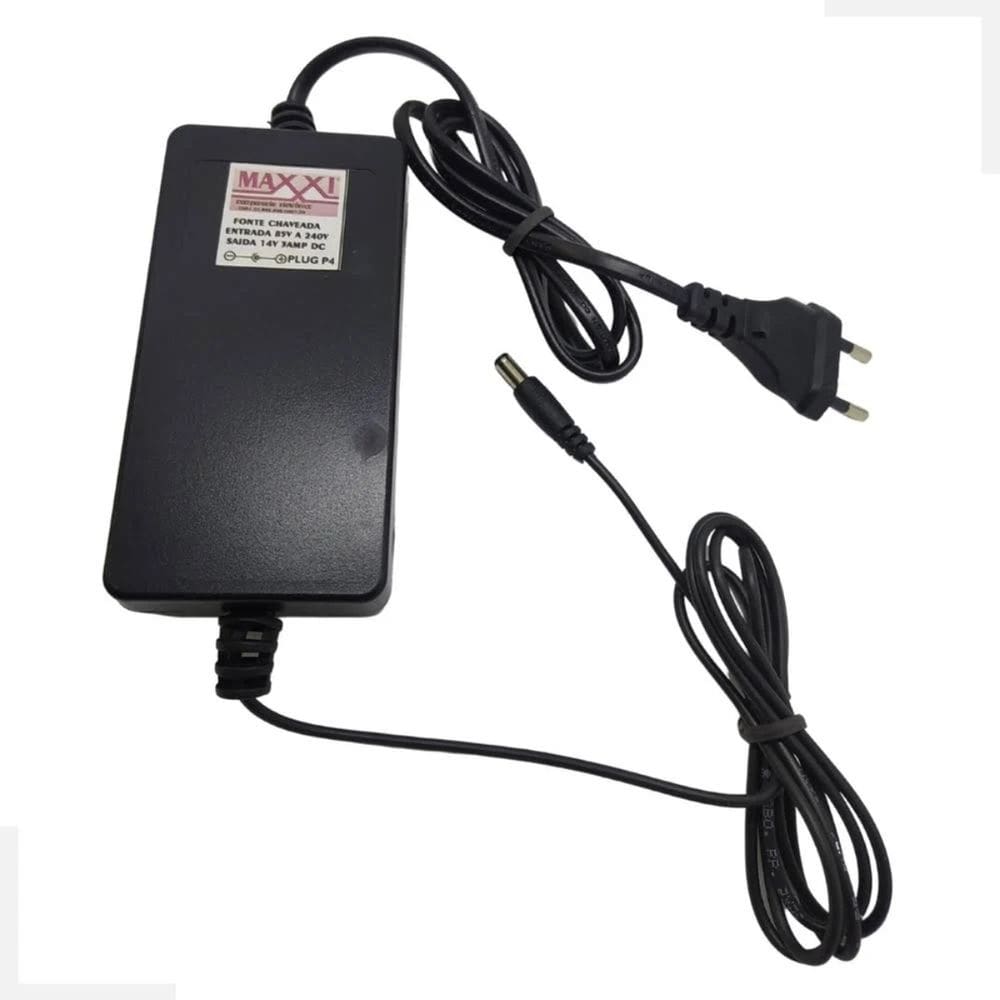 FONTE CHAVEADA 14V 3,5AMP POSITIVO CENTRAL LUNE plug P4