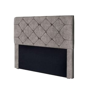 Cabeceira Gabriela Queen Em Madeira De Reflorestamento 160cm Suede Amassado Star Confort Cinza