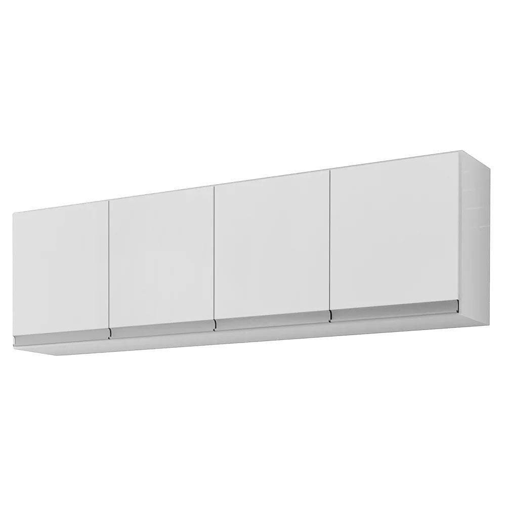 Armário Aereo Para Lavanderia 150cm Andréia 4 Portas Cor Branco - Ajl