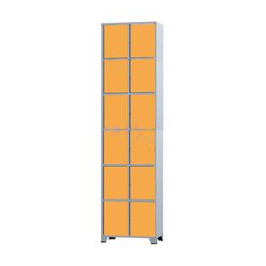 Armário Roupeiro De Aço 12 Portas Para Vestiário Academia Locker Laranja com Chave