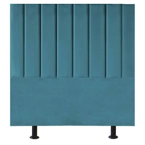 Cabeceira De Cama Solteiro Box 90 Cm Karla Suede Cor:azul Turquesa