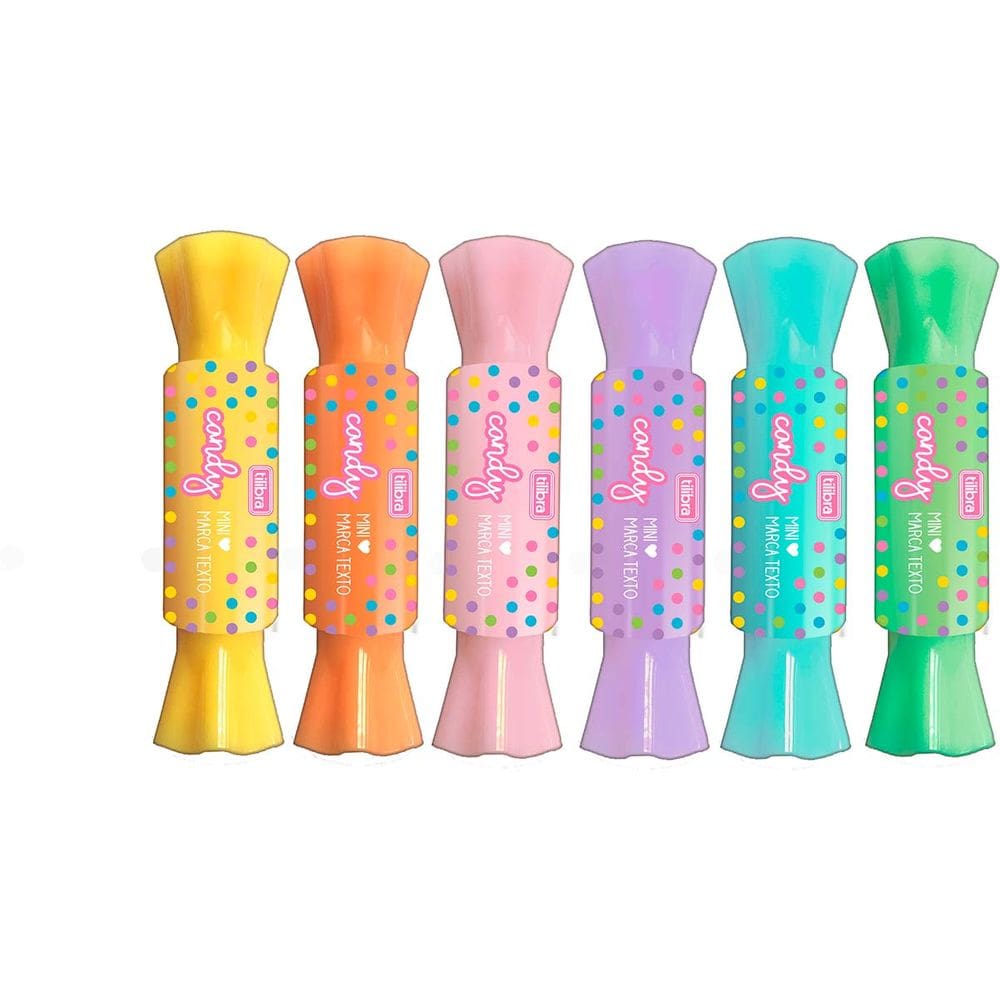 Marca-texto Mini Duas Pontas Estojo com 6 Un Tilibra - Candy