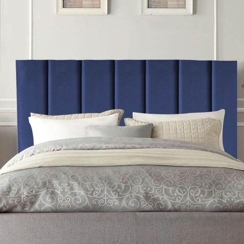 Cabeceira Estofada Cama Solteiro 90 Cm Sophia Carla Veludo azul Marinho