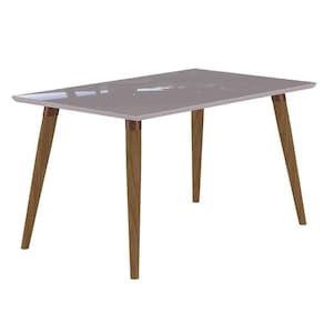 Conjunto Sala De Jantar Adele 130x80 Tampo Em Mdf/vidro 4 Cadeiras Cimol Madeira/off White/nude