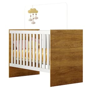 Berço Com Suporte Mosquiteiro Life Tigus Baby Branco Madeirado Ypê