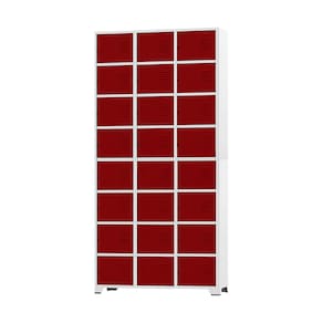 Armário Roupeiro De Aço 24 Portas Para Vestiário Academia Locker Vermelho com Chave